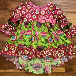 Jelly the Pug Boutique Girl’s Holiday Christmas Ornament Top Shirt Size 7